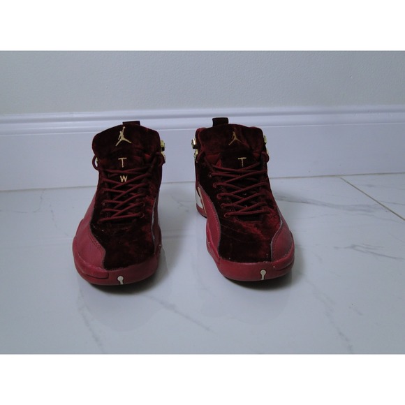 Air Jordan Shoes - Air Jordan 12 Retro TW Burgundy Velvet Toddler Sneakers Size US 7